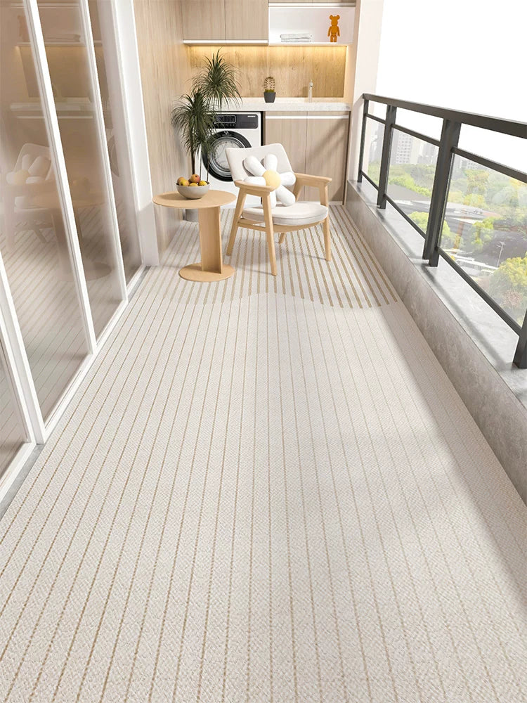 Outdoor PVC Balcony Mat - Waterproof, Sun-Resistant, Non-Slip, Easy-Clean Large Area Floor Covering
