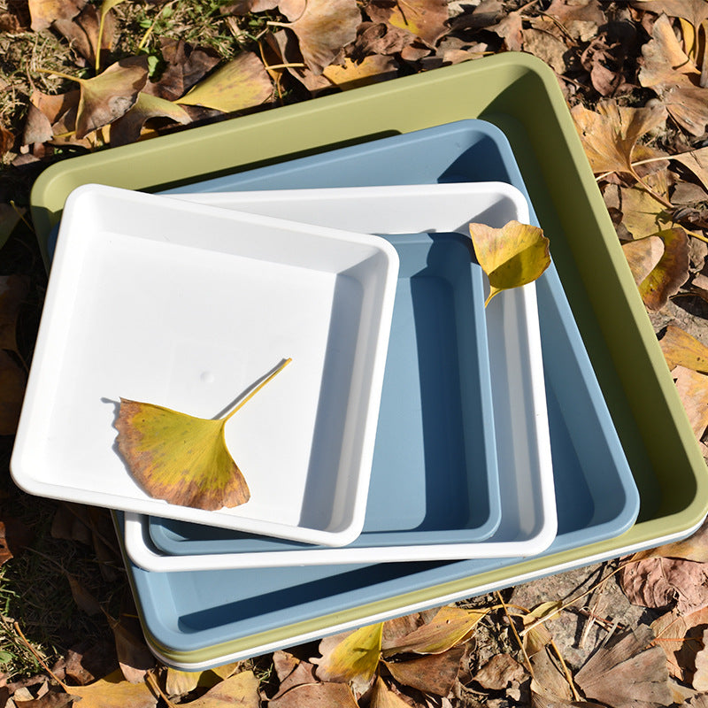 Square Thickened Plant Pot Saucer Durable Resin Leak-Proof Tray for Indoor Outdoor Use