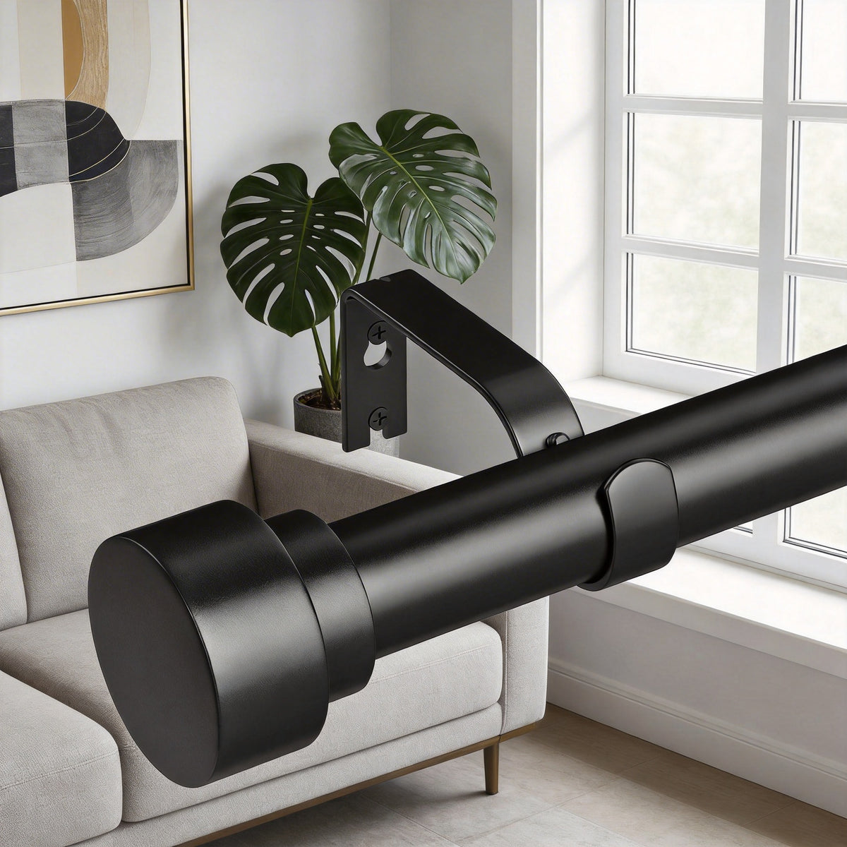 Adjustable Tension Curtain Rod with Internal Threaded Connection for Windows
