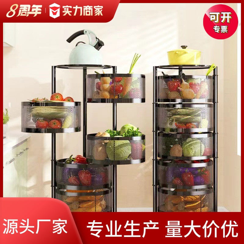 Multi-layer Carbon Steel Rolling Storage Cart with Wheels for Kitchen and Home