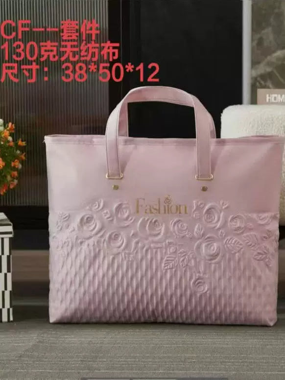 Thickened Non-Woven Quilt Storage Bag with Zipper and Handle for Comforters and Blankets