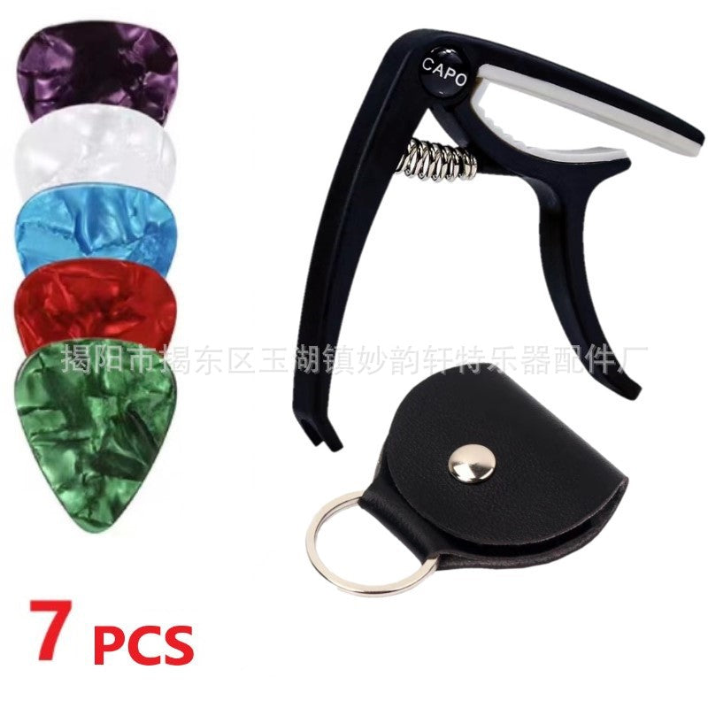 Guitar Capo and Accessory Set with Picks, Tuner, and String Changer