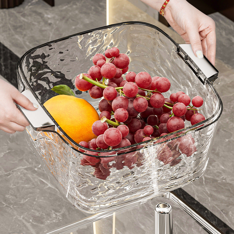 Double-Layer Kitchen Drain Basket with Fruit Bowl, Multi-functional Vegetable Washing Basin for Home Use