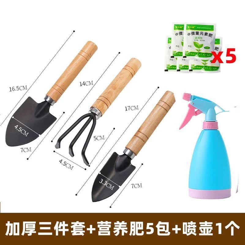 3-Piece Gardening Tool Set for Potted Plants and Succulents, Metal Trowel Rake Shovel Kit