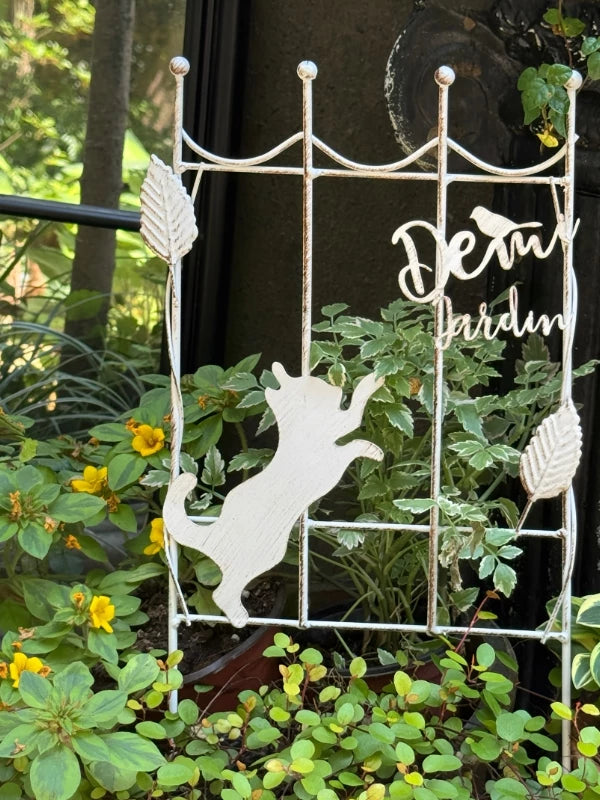 Decorative Iron Art Garden Fence Panel for Climbing Plants and Home Decor