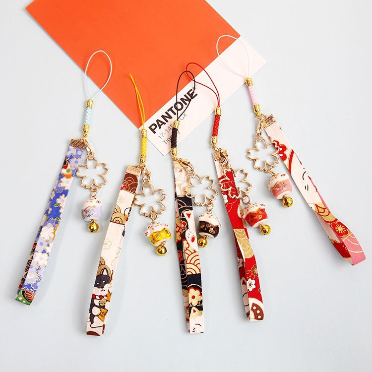 Japanese Lucky Cat Phone Charm & Keychain Pendant