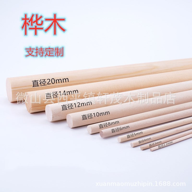 DIY Craft Wooden Dowel Rods for Kids, Birch Wood Sticks for Models and Crafts