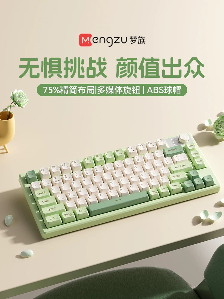 Dream Tribe 75-Key Wireless Bluetooth Mechanical Keyboard for Gaming, iPad, Laptop, and Office Use