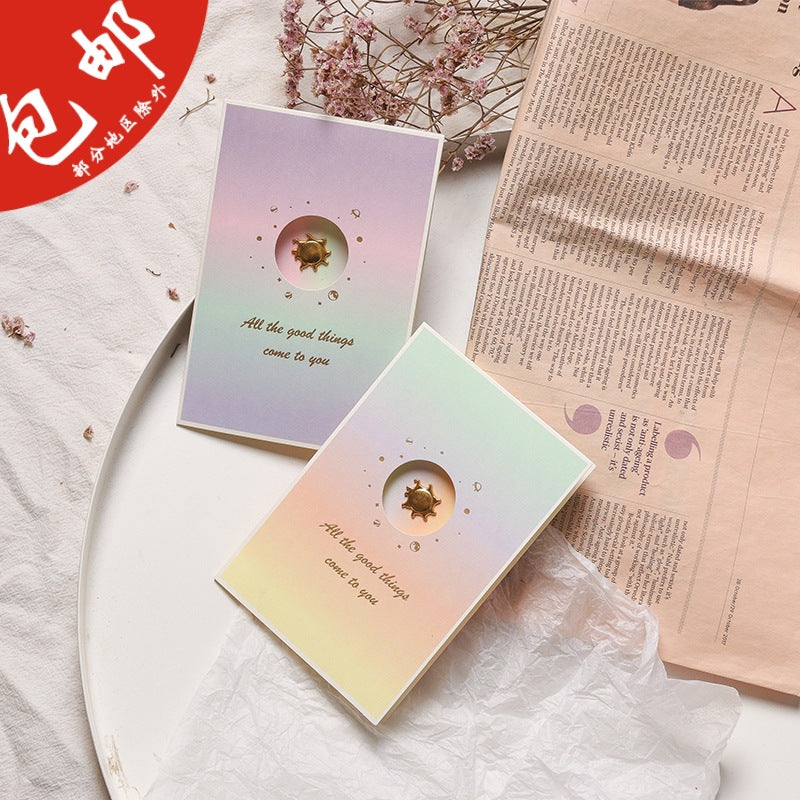 Metallic Hot Stamping Handmade Birthday Thank You Message Blessing Card New Year Valentine Wedding Card