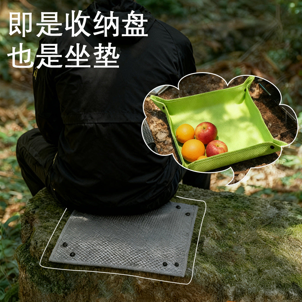 Portable Foldable Camping Storage Tray Basket, Waterproof and Wear-Resistant Outdoor Organizer