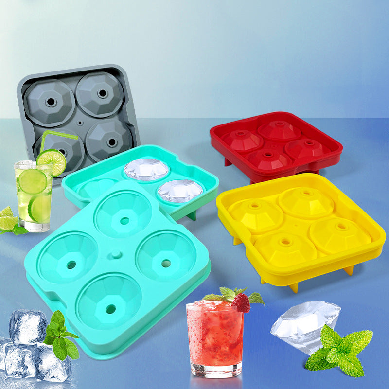 Silicone Diamond Ice Cube Tray for Whiskey and Wine, Easy Clean Food-Grade Ice Mold