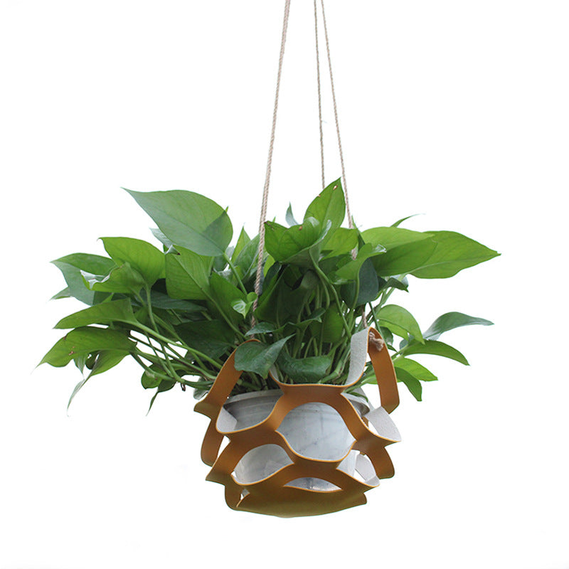 Hanging Planter Basket for Succulents & Green Plants, Indoor Wall-Mounted Plant Holder Net Pot for Garden Decor