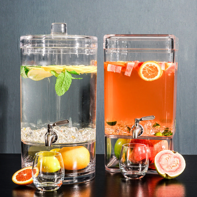 Acrylic PC Self-Service Beverage Juice Dispenser with Faucet, Cola Bucket, Plastic Fruit Tea Barrel, Beer Container