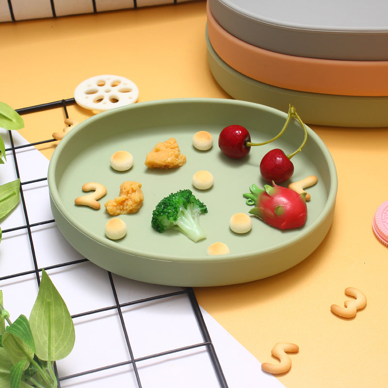 Ins Style Silicone Divided Feeding Plate for Babies and Toddlers - Heat Resistant Suction Plate for Weaning and Meals
