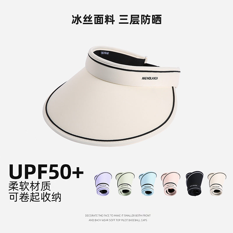 Summer Ice Silk Foldable Sun Visor Hat for Outdoor Cycling