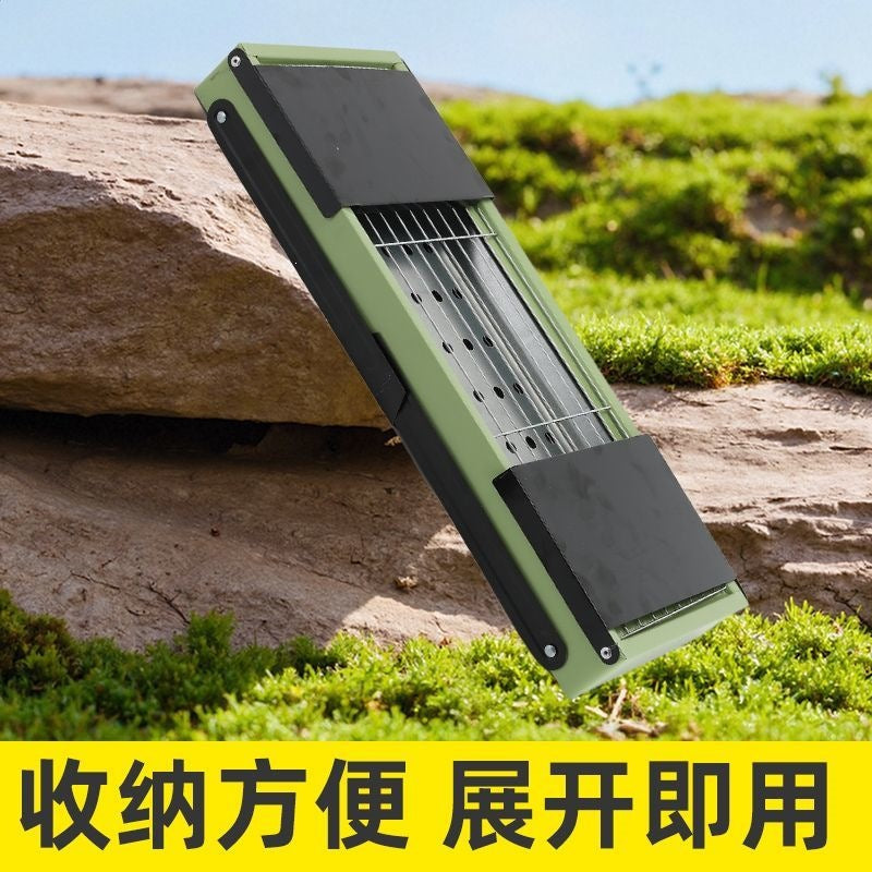Portable Folding Charcoal BBQ Grill for Outdoor Camping and Home Use, Thickened Design