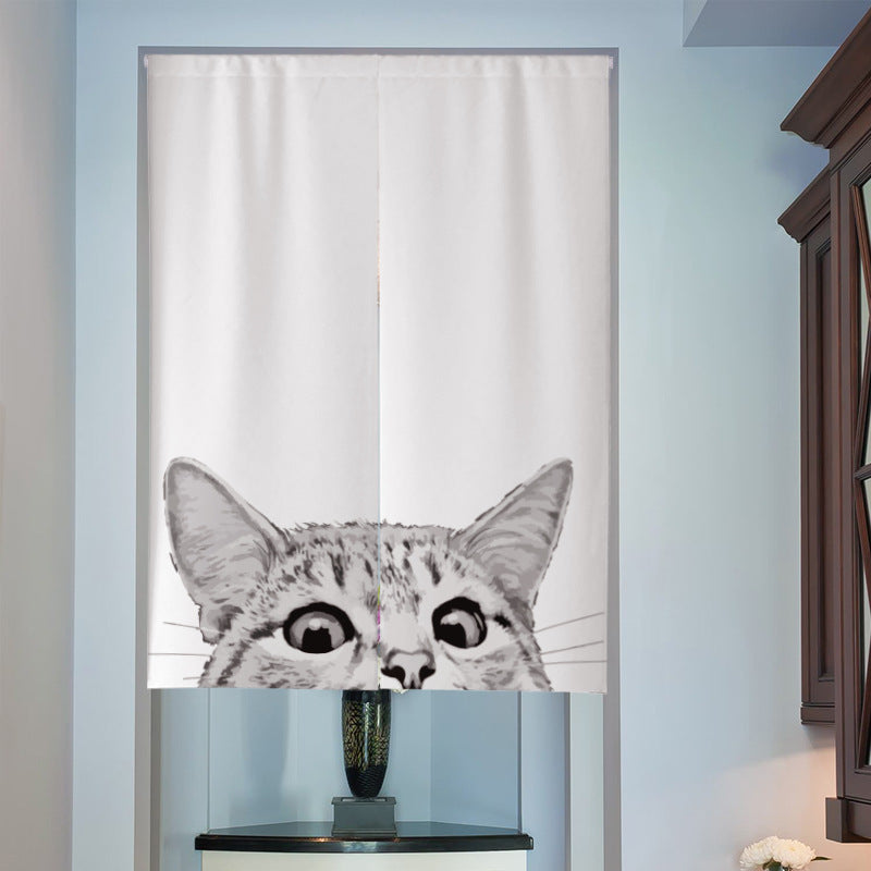 Nordic Insulated Cotton Linen Doorway Curtain for Kitchen Bathroom Windows