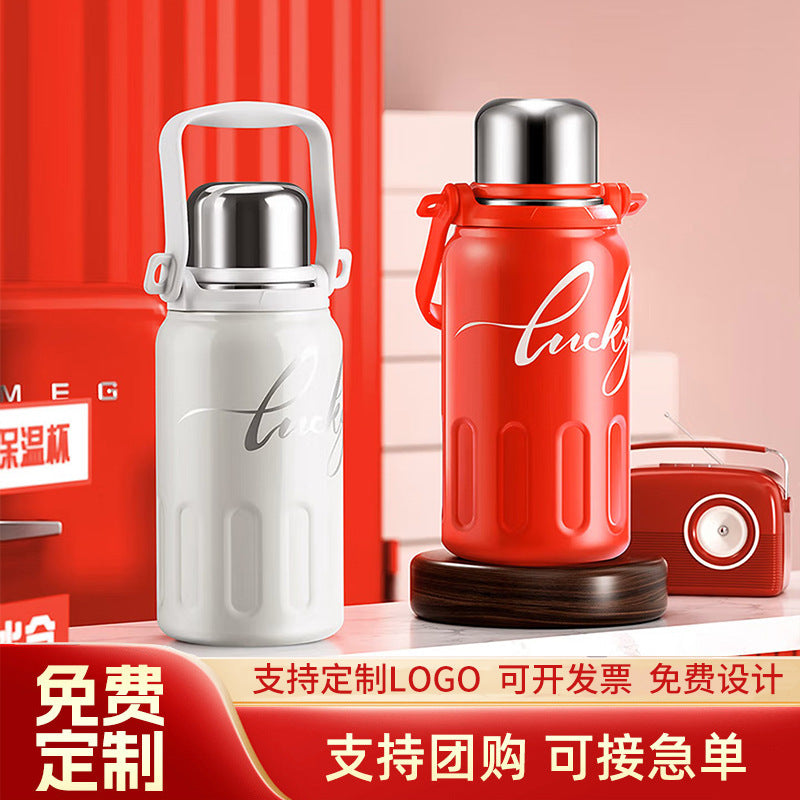 DESLON Stainless Steel Vacuum Insulated Water Bottle for Outdoor Sports and Travel, Large Capacity Portable Thermos