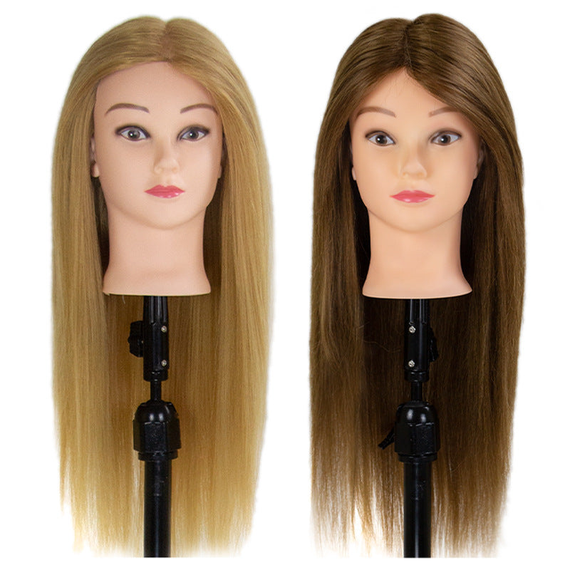 Real Human Hair Mannequin Head for Hairdressing Practice, Braiding, Cutting, and Styling