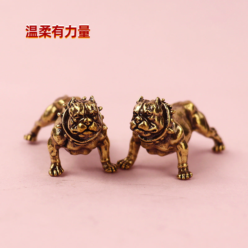Bully Dog Figurine Ornament, Unique Copper Craft for Home Decor & Gifts