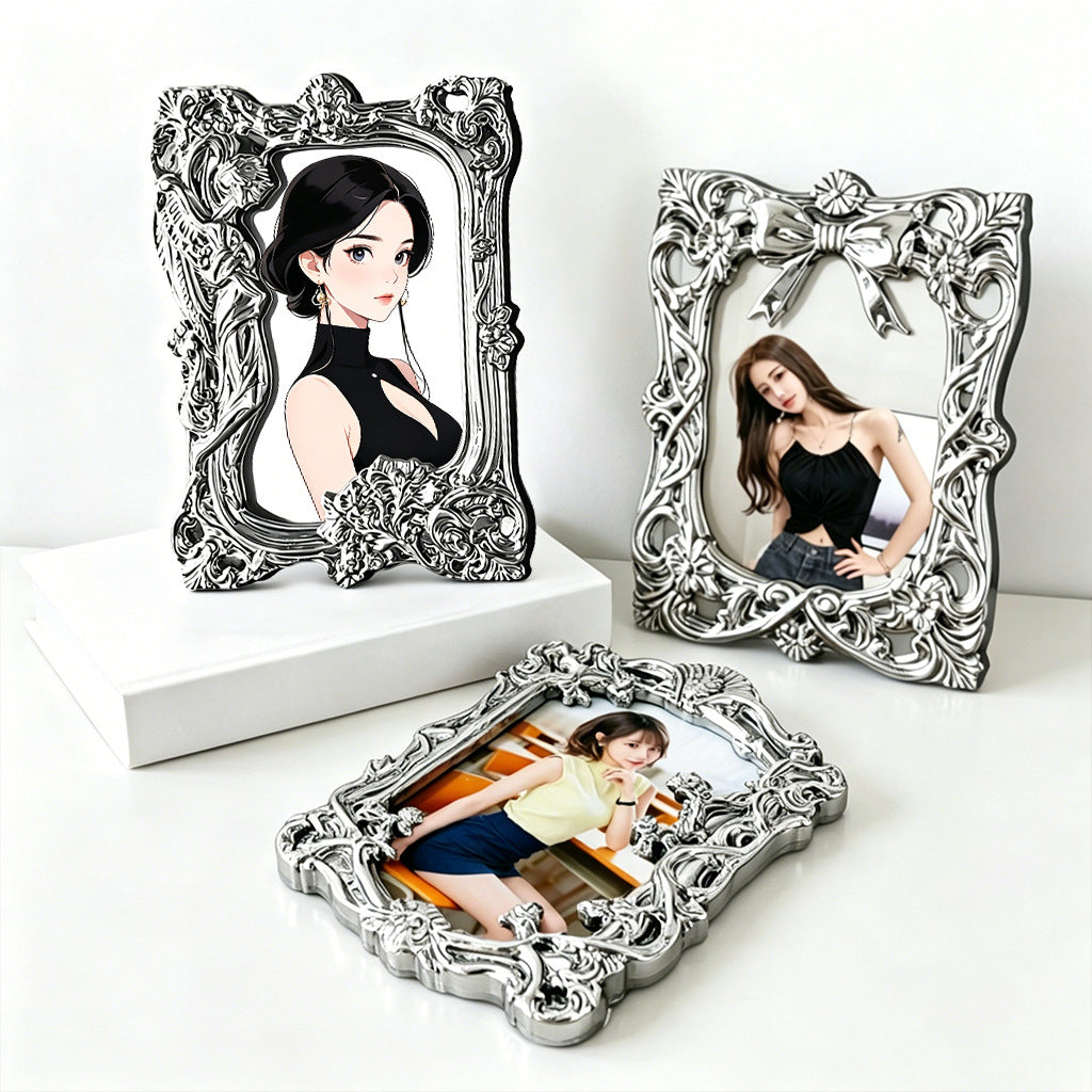 Mini Electroplated Photo Frame Keychain for Instax Photos & Star Photocards, Ins Style