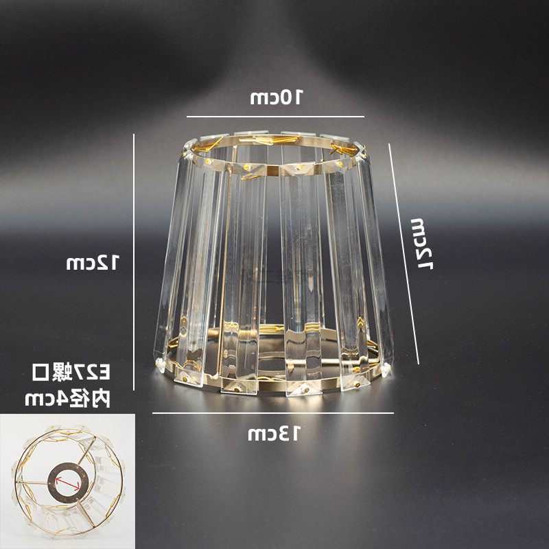 Crystal Lampshade for Chandelier and Table Lamp, E14/E27 Screw Base, Gold Finish