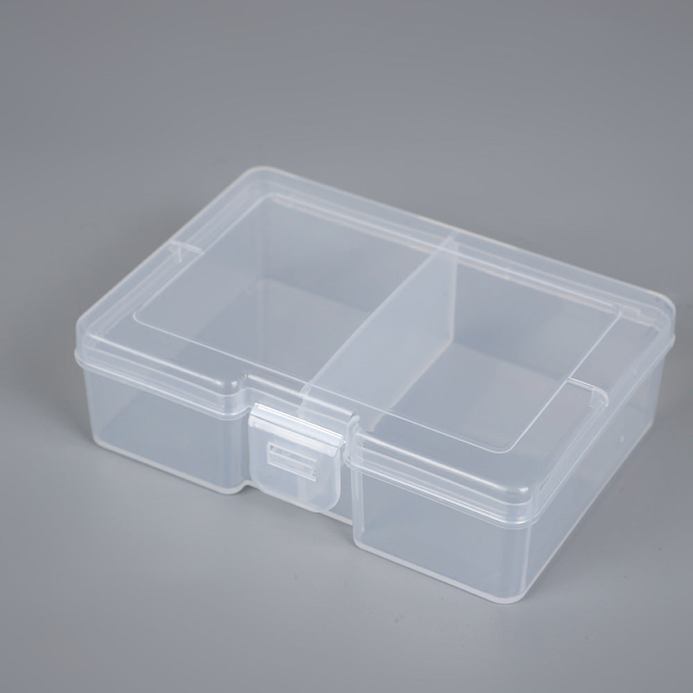 2-Compartment Clear Plastic Storage Box for Fishing Tackle, Beads, Jewelry, and Small Parts