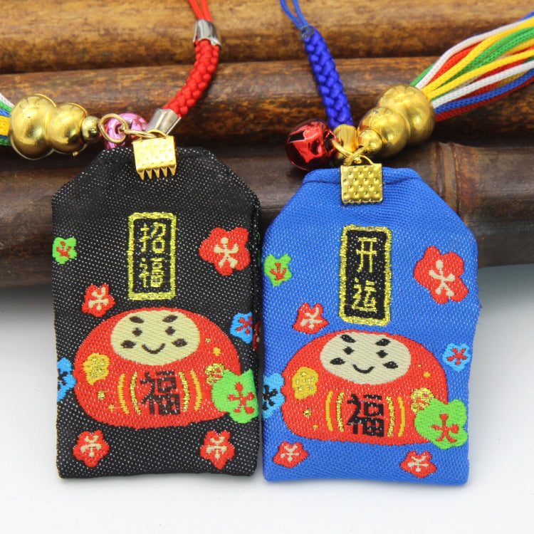 Japanese Style Embroidered Omamori Lucky Charm Sachet Car Pendant Gift