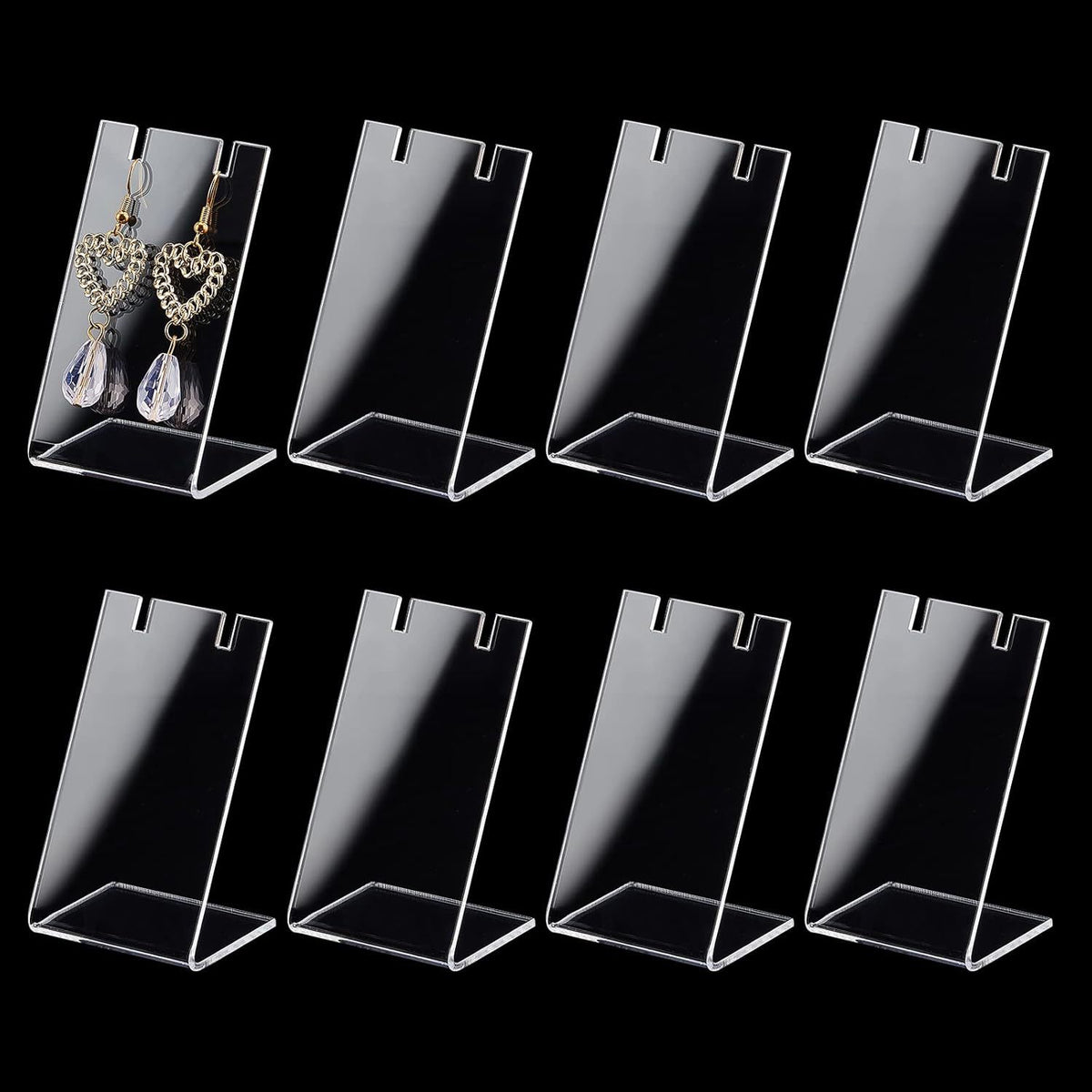 L-Shaped Acrylic Earring Display Stand for Retail Stores