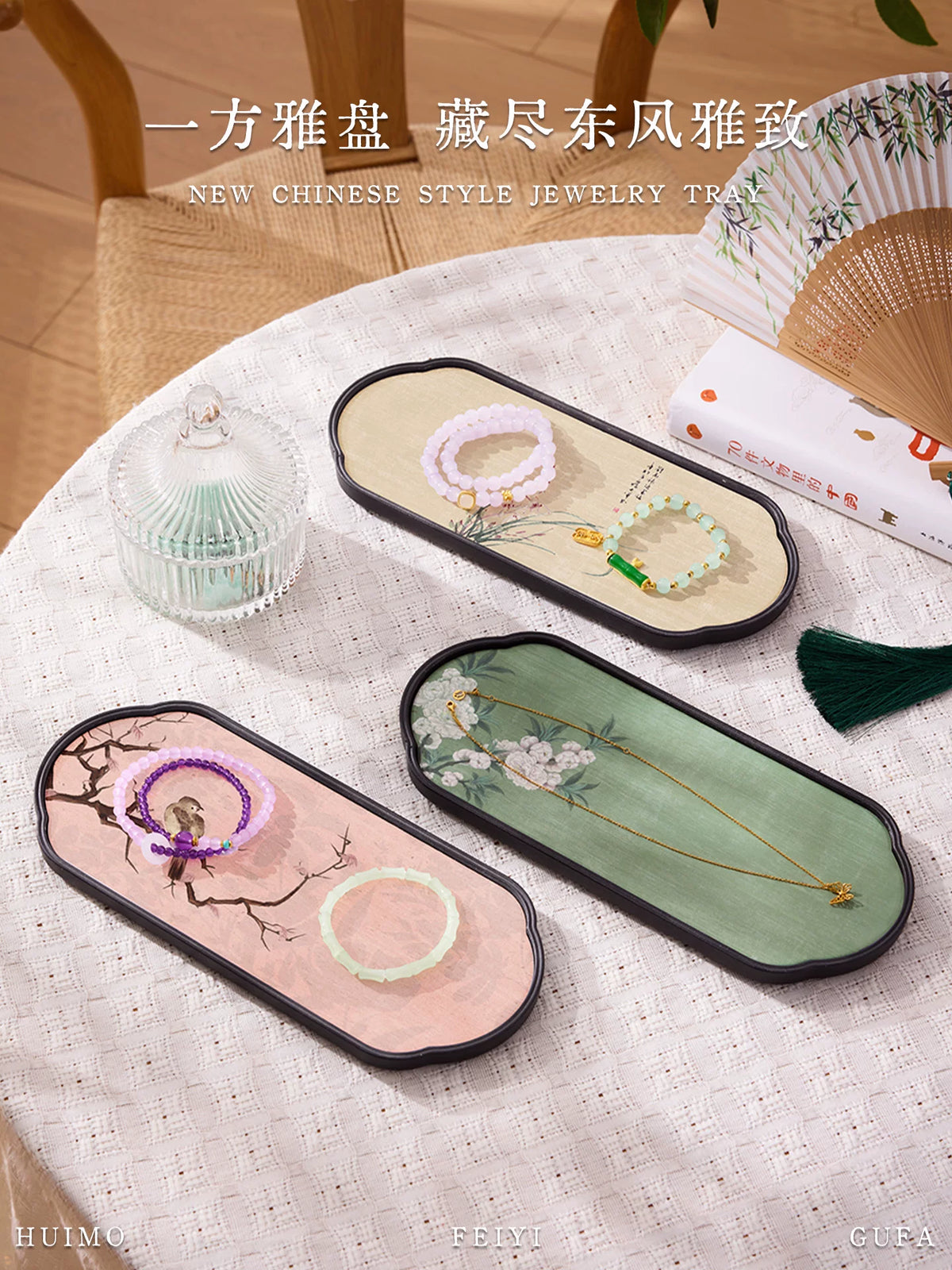 Decorative Jewelry Display Tray for Necklaces, Bracelets, and Small Items - Ideal for Photography and Retail