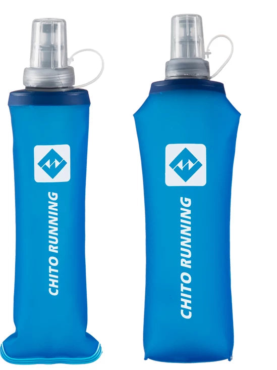 CHITO Collapsible Soft Water Bottle for Outdoor Running & Sports - Silicone Portable Flask 300/500ML