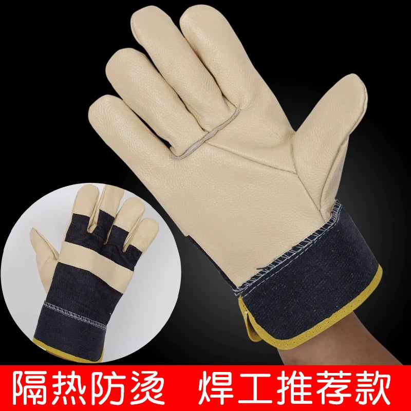 Premium Cowhide Welding Gloves Heat Resistant Work Safety Gloves