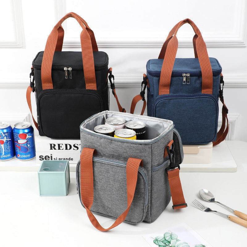 Insulated Lunch Bag with Aluminum Foil Lining, Large Capacity Thermal Cooler Tote for Work and Picnics