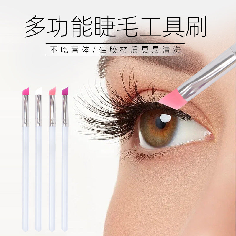Silicone Eyelash, Eyeliner, Eyeshadow, Lip, and Eyebrow Brush Set