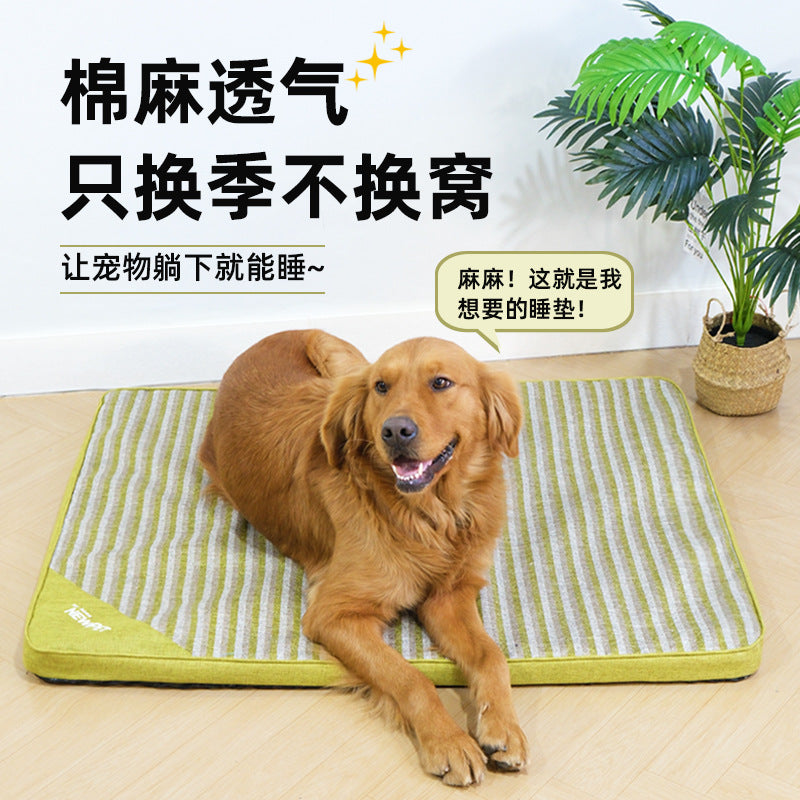 NEWPET Reversible All-Season Dog Bed Mat for Medium to Large Dogs, Oxford Fabric & Velvet Pet Crate Pad