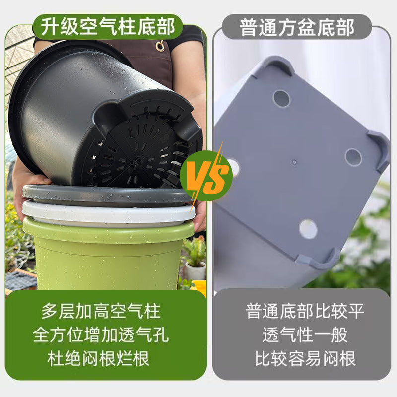Breathable Root Control Gallon Pot for Nursery and Vegetable Planting, Thickened Round Resin Flower Pot