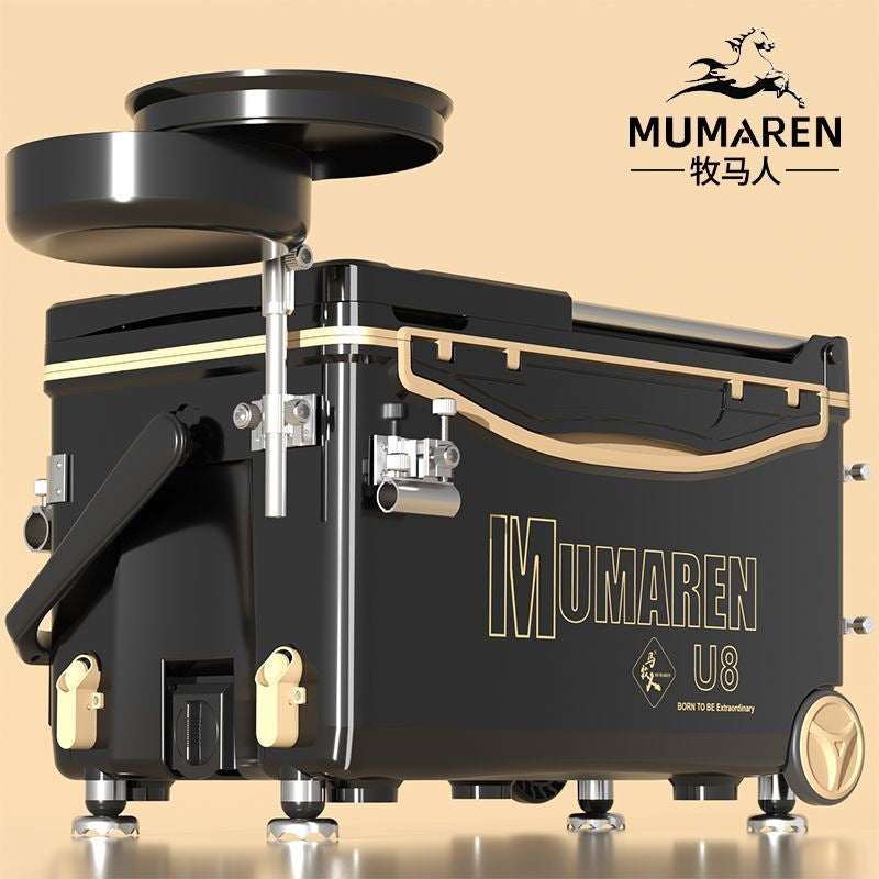 Portable Fishing Box with Accessories, Thickened Hard Shell Multi-functional Fishing Tackle Seat