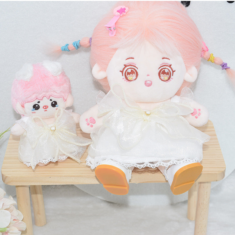 Cotton Doll Princess Dress and Headband Set for 10cm/20cm Dolls