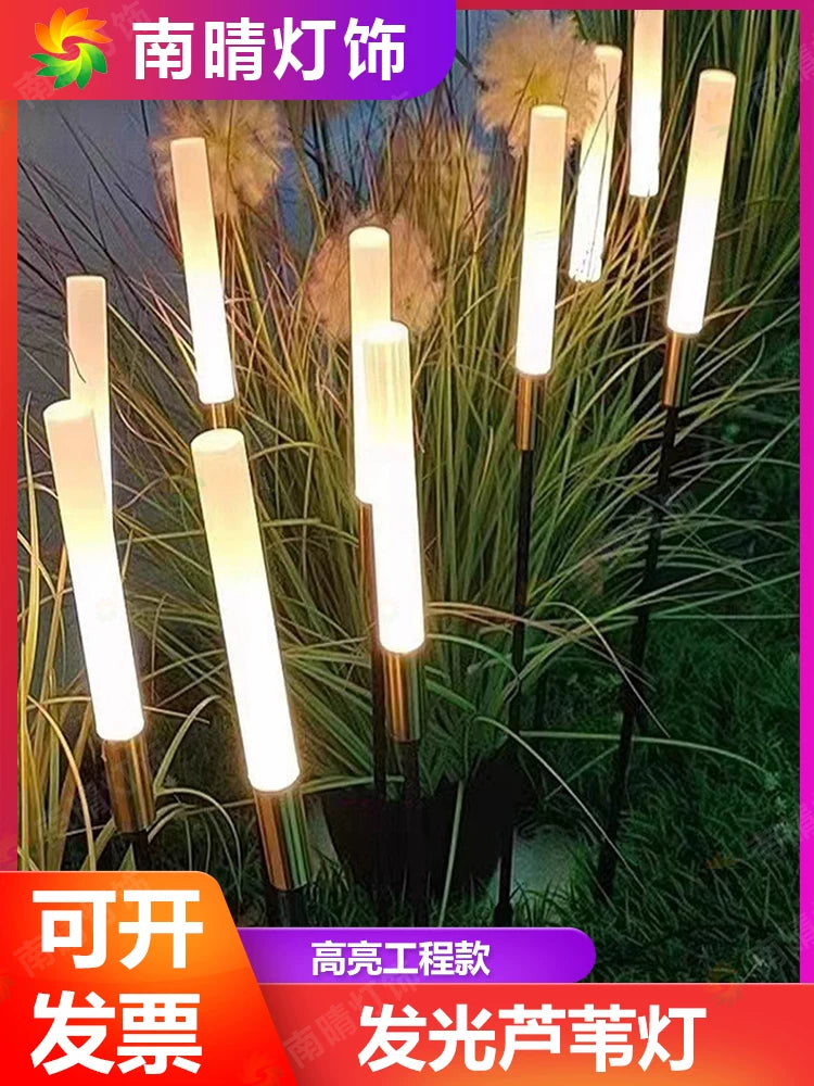 Solar Powered Acrylic Reed Landscape Lights for Outdoor Decoration