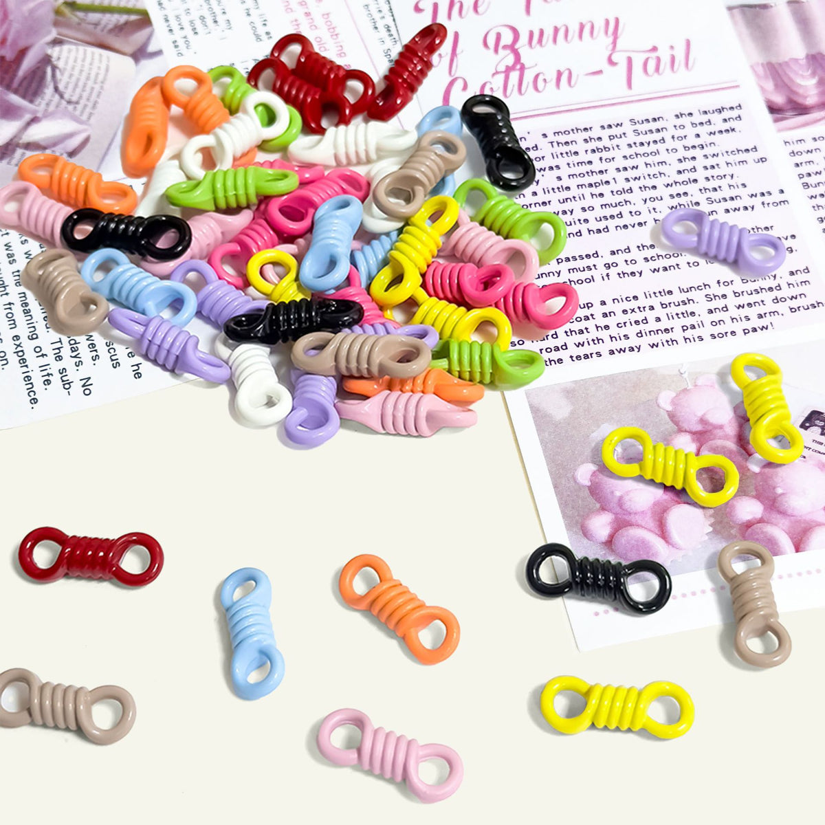 Painted Spiral Double-Head Spring Buckle for DIY Keychains and Jewelry