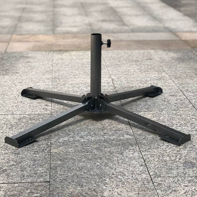 Outdoor Patio Umbrella Base Stand, Foldable Cross-Shaped Heavy Duty Support for Sunshade Market Umbrella