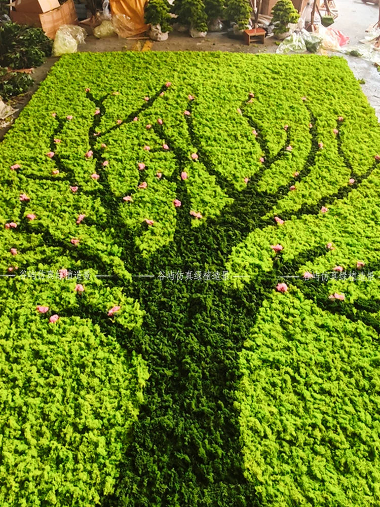 Artificial Preserved Moss Wall Decor for Indoor Vertical Greenery Backgrounds