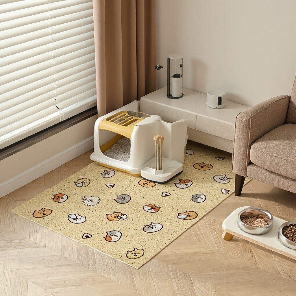 Cat Litter Mat PVC Loop Anti-Slip Pet Mat for Litter Trapping and Home Entrance