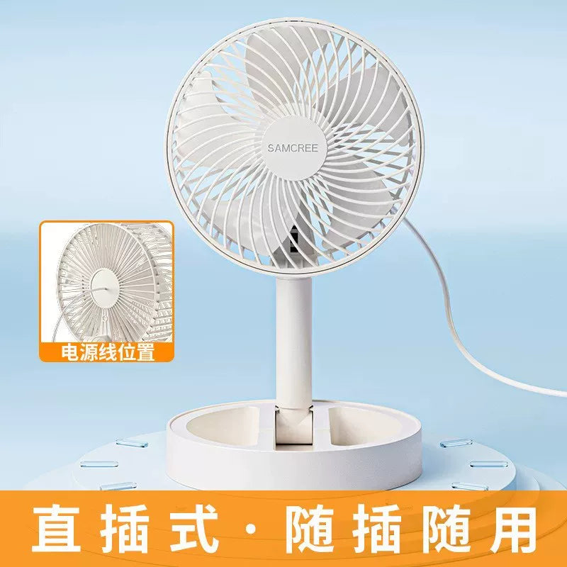 Portable USB Rechargeable Desk Fan with Phone Holder and Quiet Operation