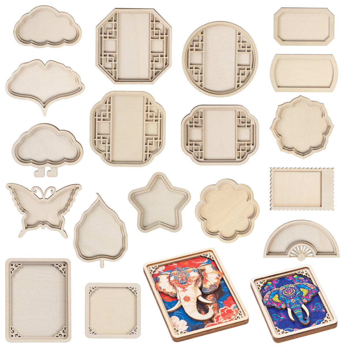 DIY Wooden Refrigerator Magnet Blanks for Embroidery & Crafts - 10-Pack