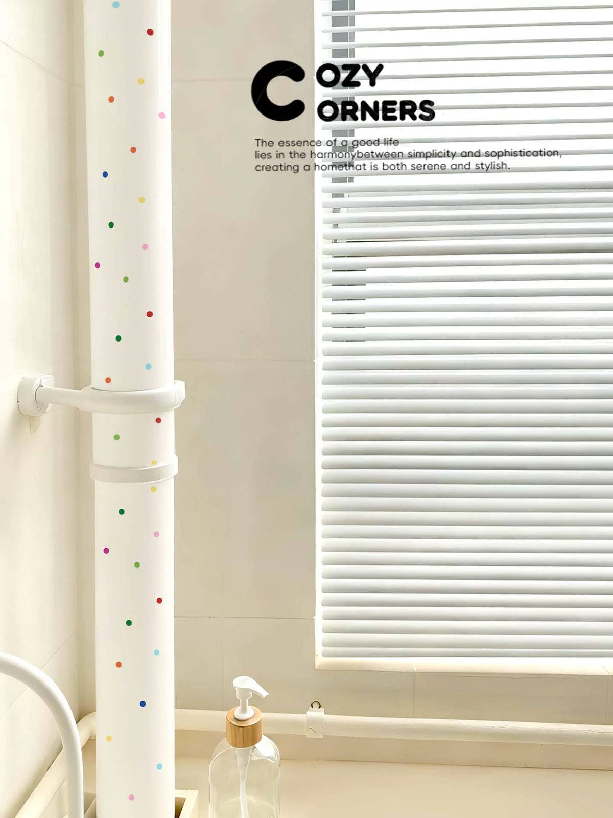 Polka Dot Pipe Decorative Stickers for Kitchen and Bathroom Drain Pipes, Splash-Proof Wall Decals