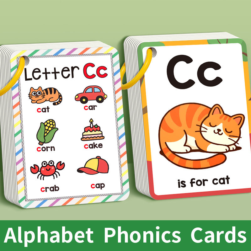 26 English Alphabet Flash Cards for Kids Early Education, Color & Animal Learning