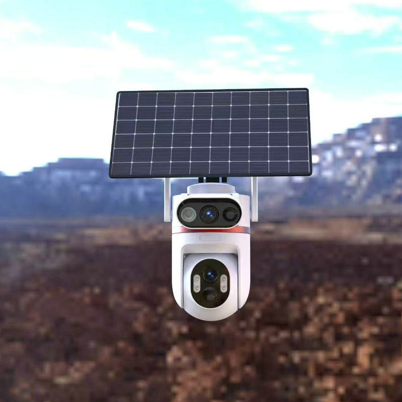 Ubox Dual-Lens 4G Solar PTZ Security Camera with Color Night Vision and Tracking