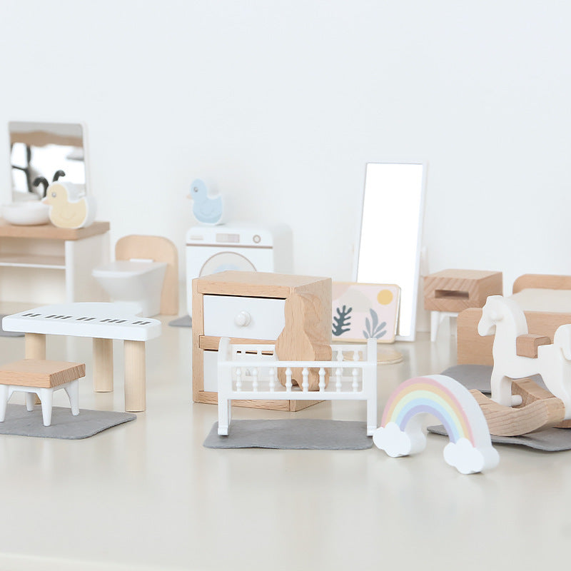 Miniature Dollhouse Furniture Set for Kids, Pretend Play Educational Toy