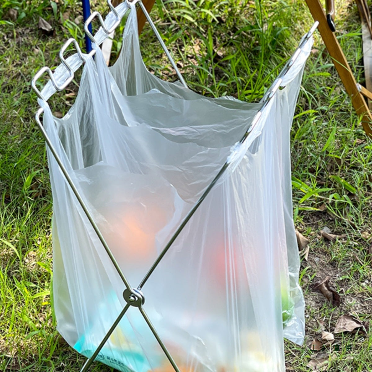 Portable Outdoor Folding Trash Bag Holder for Camping, Picnic, and Home Kitchen